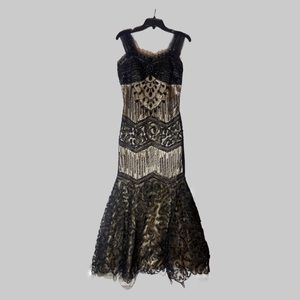 Bicici Black/Champagne Sequin Evening Gown